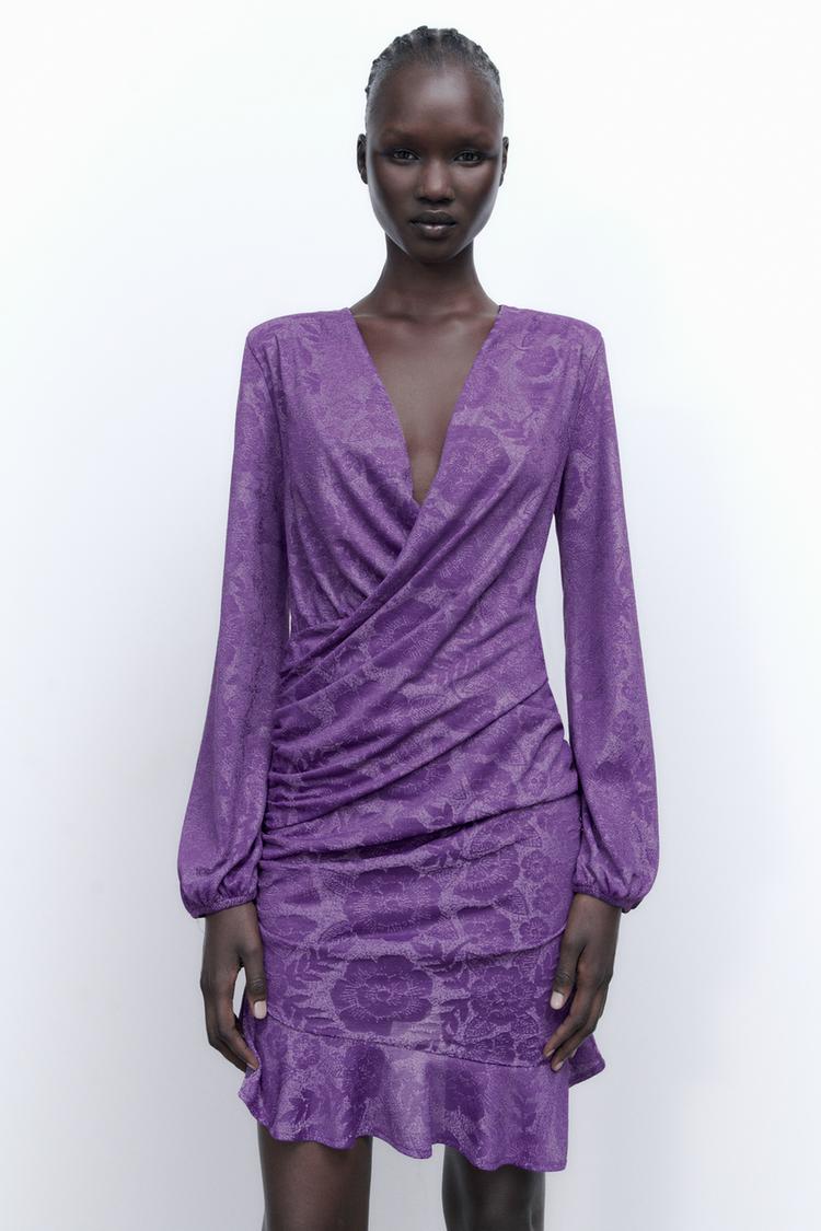 Purple zara dress best sale